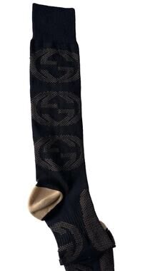 gucci dress socks Ankle in Gray Lam Interlocking GG Black Gucci crest embroidery Gucci | Accessories | Nwt